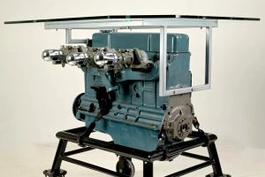 1954 Corvette Blue Flame Six Engine Finds New Life as Rolling Glass-Top Display