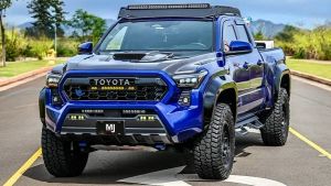 Modified Blue Crush Toyota Tacoma SR5 Enters Third Upgrade Phase With Carbon Fiber Hood