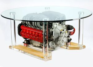 Ferrari Testarossa Flat-12 Engine Reimagined as Glass Coffee Table Headed to Auction