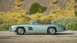 Rare Light Green 1957 Mercedes-Benz 300 SL Roadster With Camoradi Racing Roots Heads To The Quail