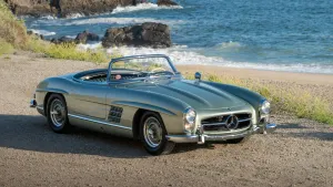 Green-on-Green 1957 Mercedes-Benz 300 SL Roadster With Racing Ties Sells for $2.04 Million at The Quail