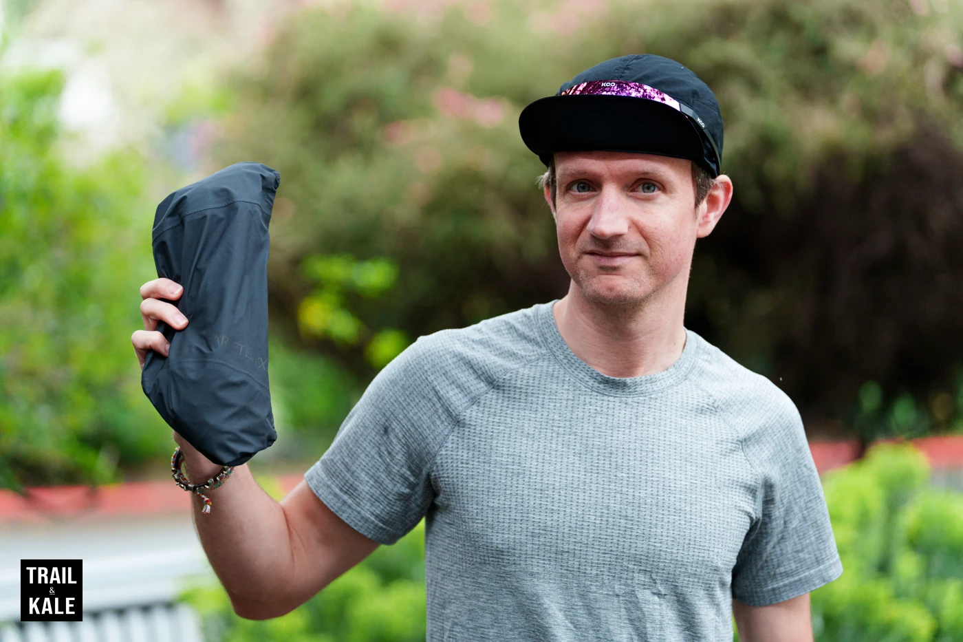 It packs down into its own hood, for easy storage in your hydration pack of choice when you're not wearing it