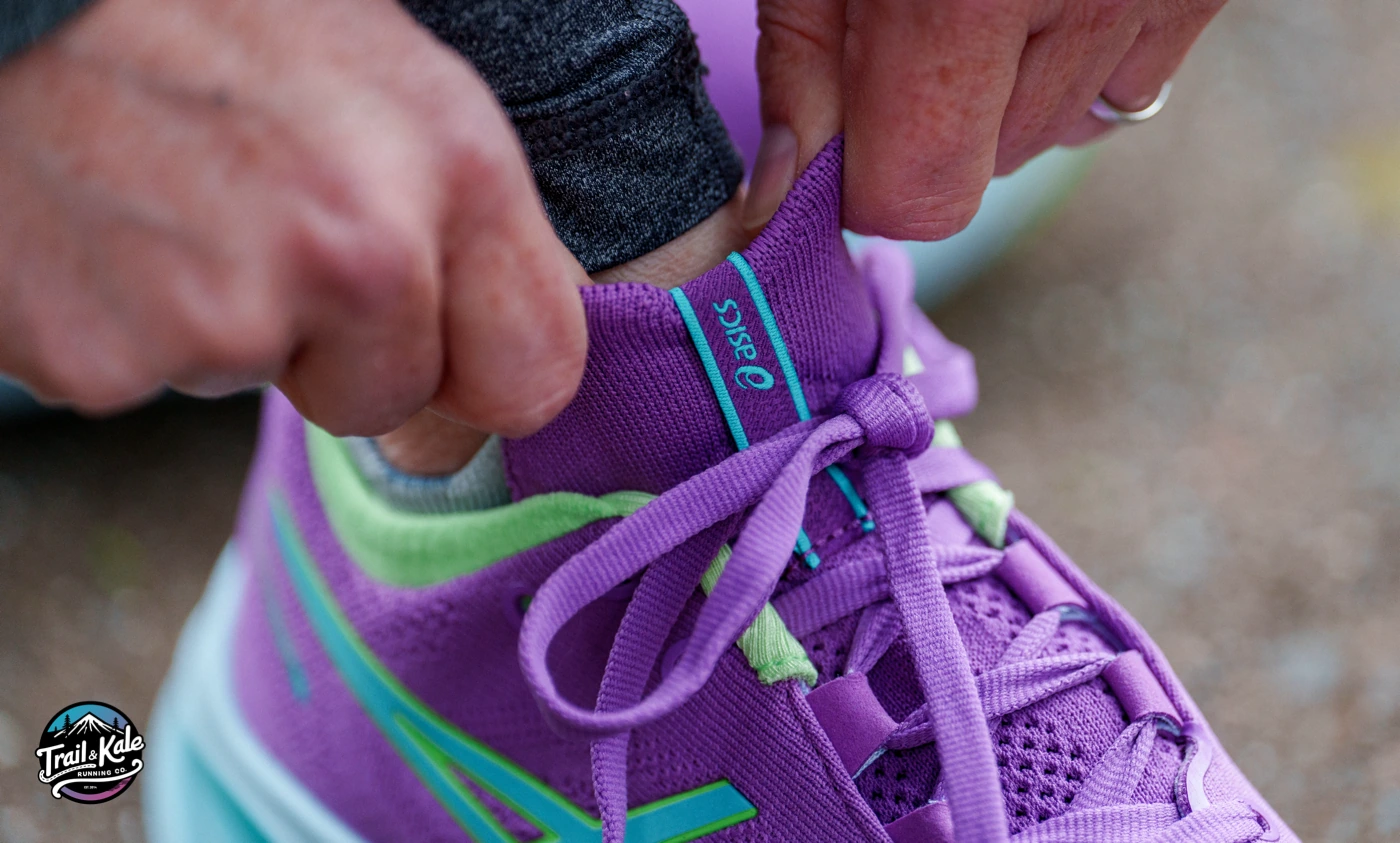 The stretchy, sock-like tongue and collar on the Asics Nimbus 26
