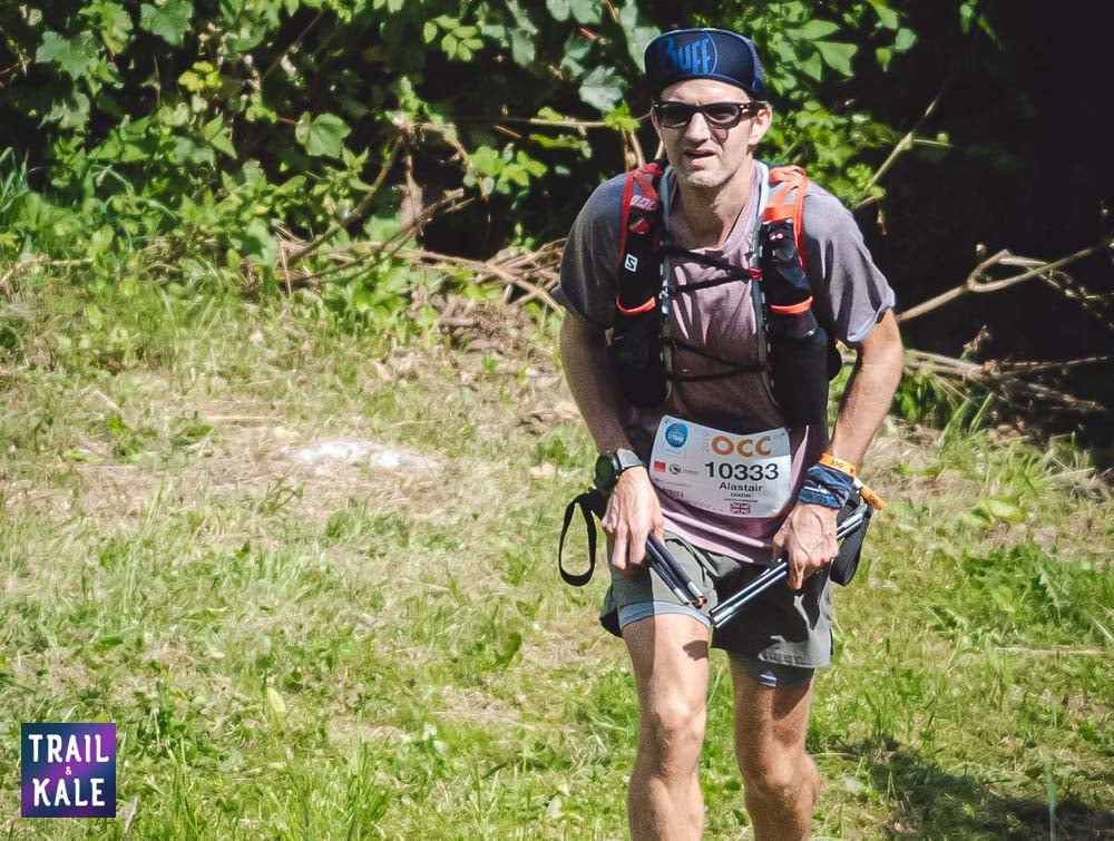 Alastair using his Mountain King poles during UTMB OCC