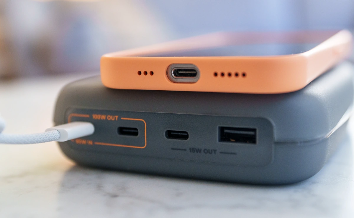 Multiple charging ports and a wireless deck for charging your phone and headphones on this Biolite power bank