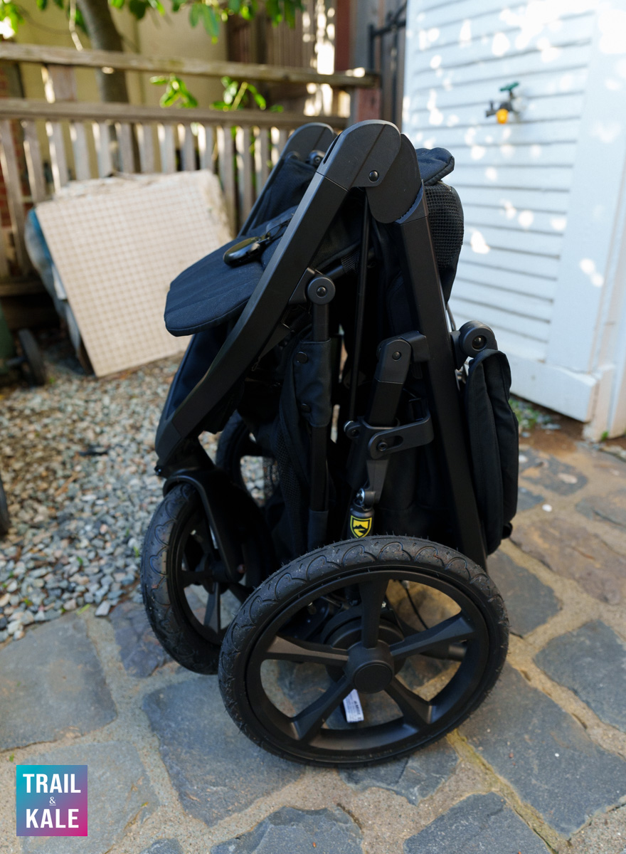 The Wayfinder is fairly compact for a jogging stroller, especially when folded