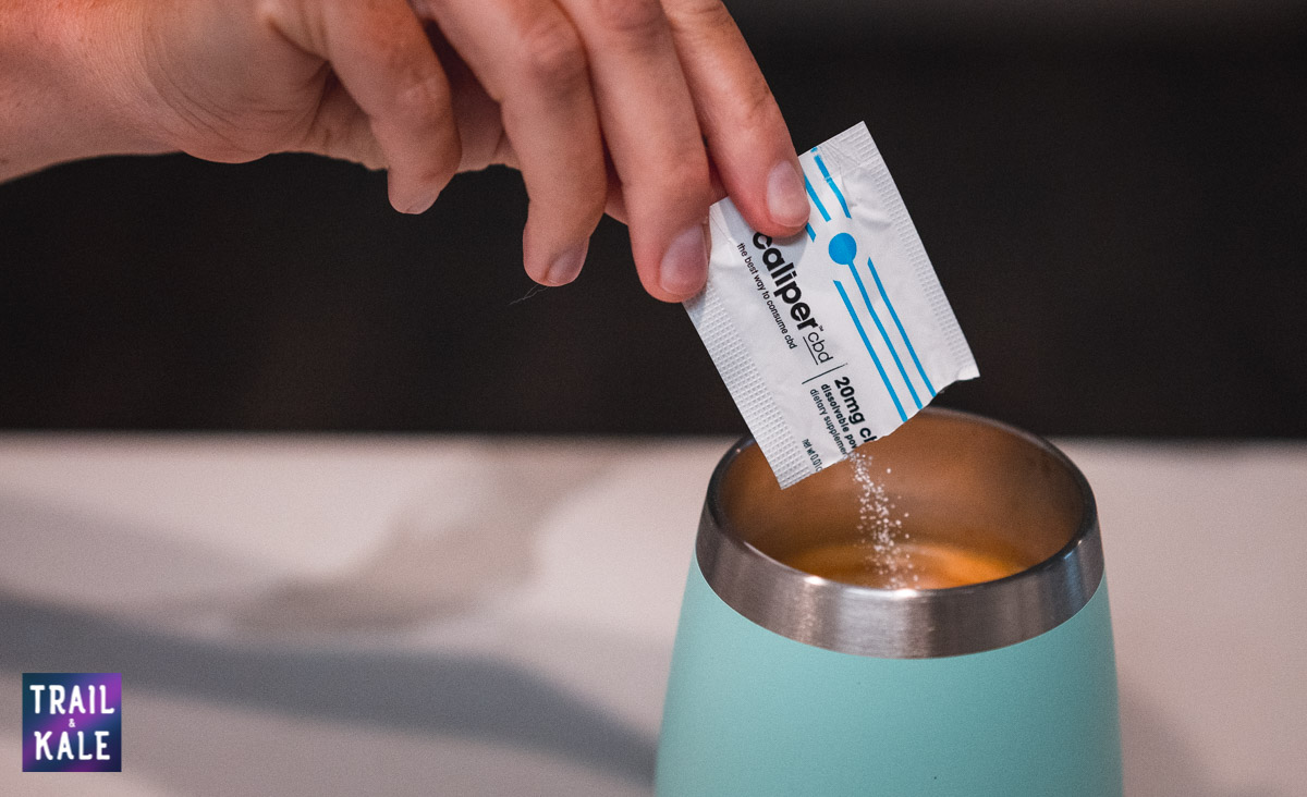 Caliper CBD Review CBD Powder mixing it with coffee trail and kale web wm 1