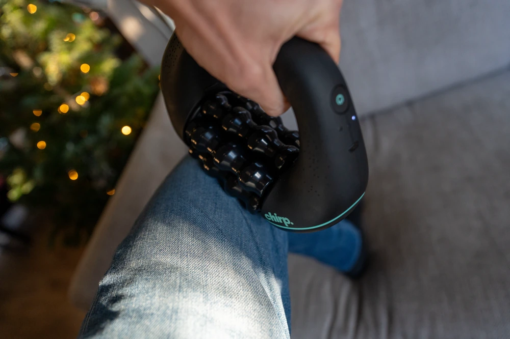 The RPM Mini is equally effective on areas like calves, quads, and even forearms