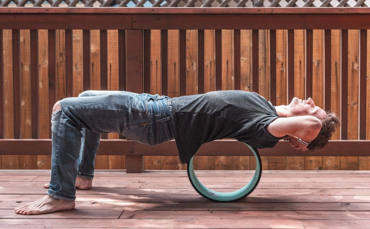 Me getting some good back stretching time with my Chirp Wheel