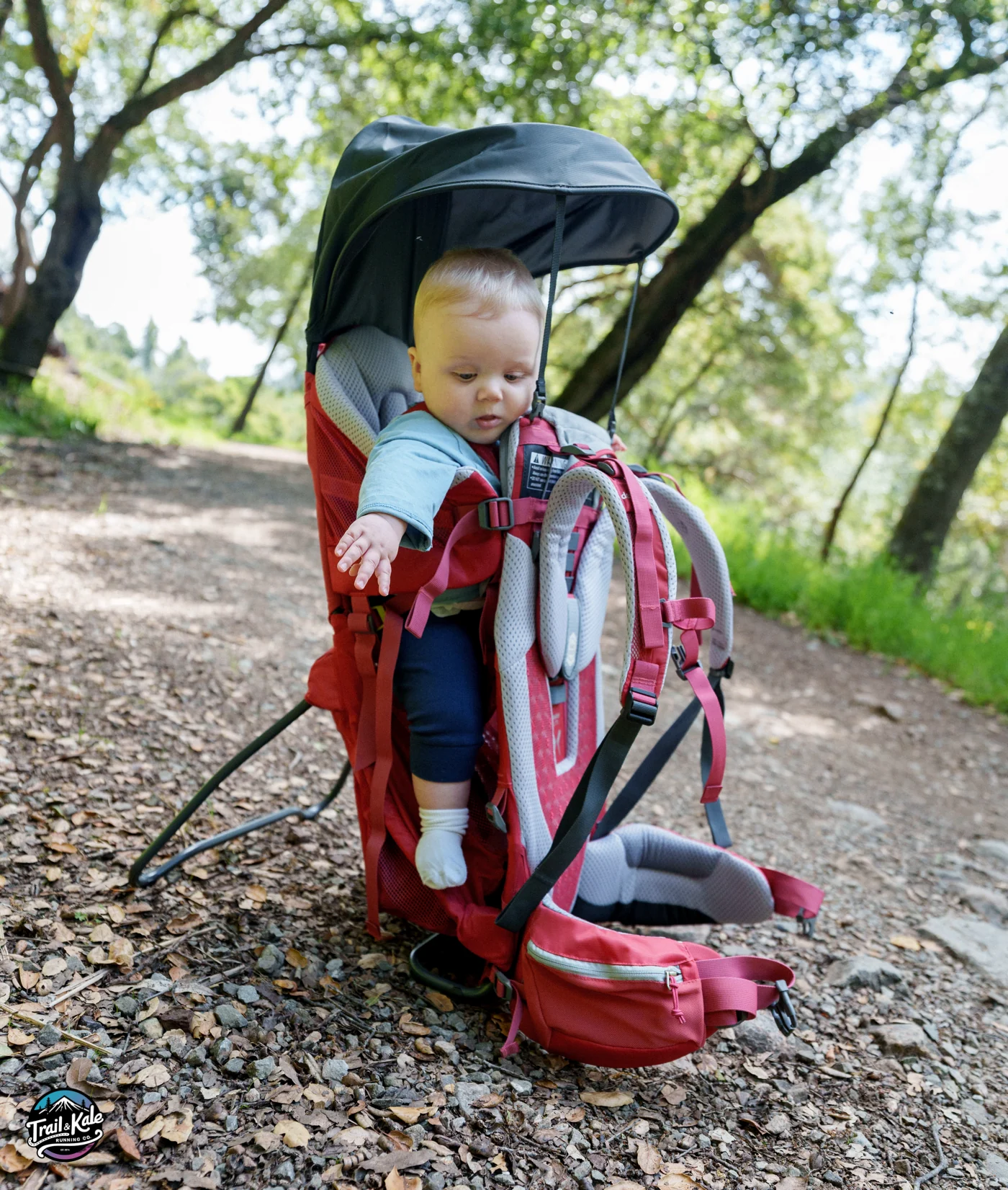 My baby is loaded in his Deuter Kid Comfort child carrier, and ready for some trail adventures!