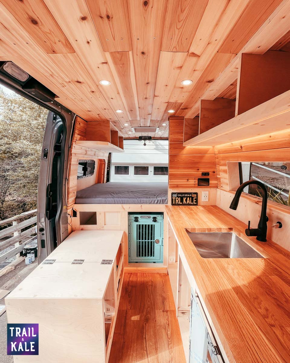 DIY Sprinter van build dog crate in our campervan trail and kale web wm 3
