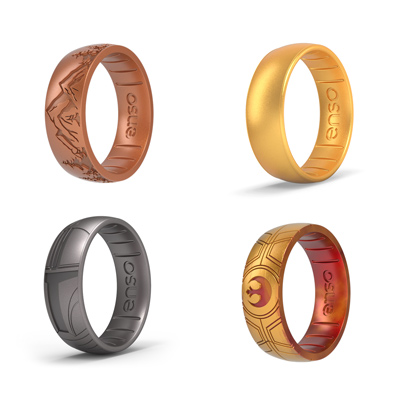 Enso silicone wedding bands