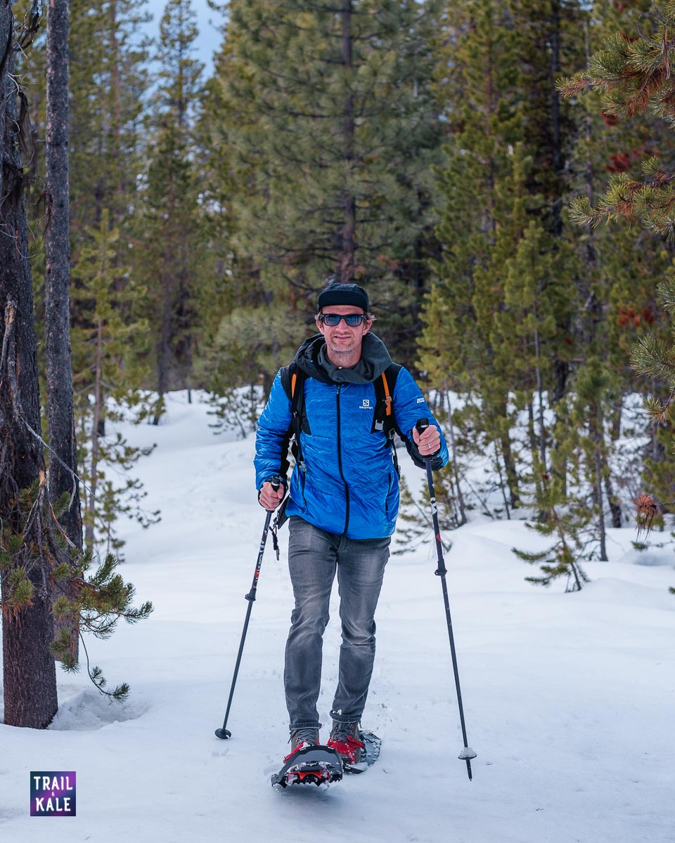 Guide to Snowshoeing For Beginners trail and kale wm 12