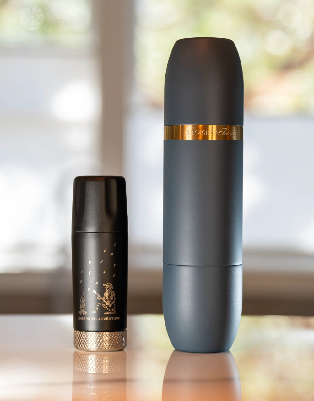 Torch Flask (left) and Parkside Flask (right) pictured together.