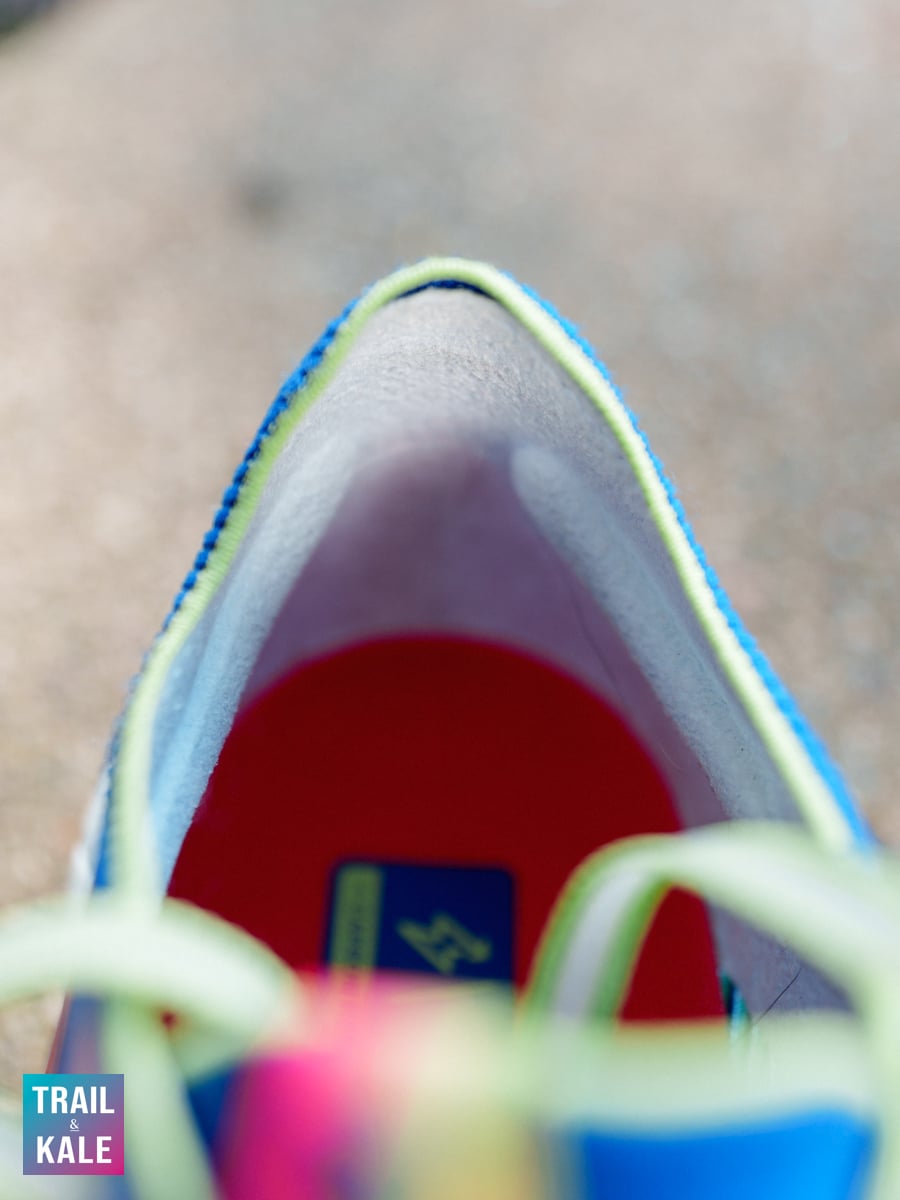 The inside of the Cielo X1 heel counter has two soft cushions to lock your heel in place without applying pressure to your achilles.