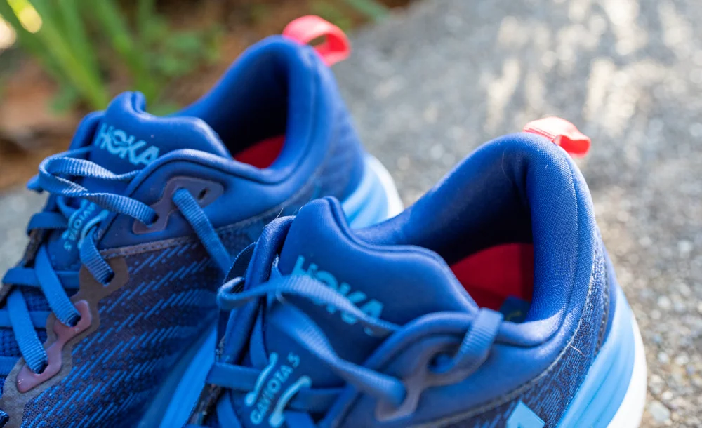 Hoka Gaviota 5 cushioned collars, tongue and heel counter