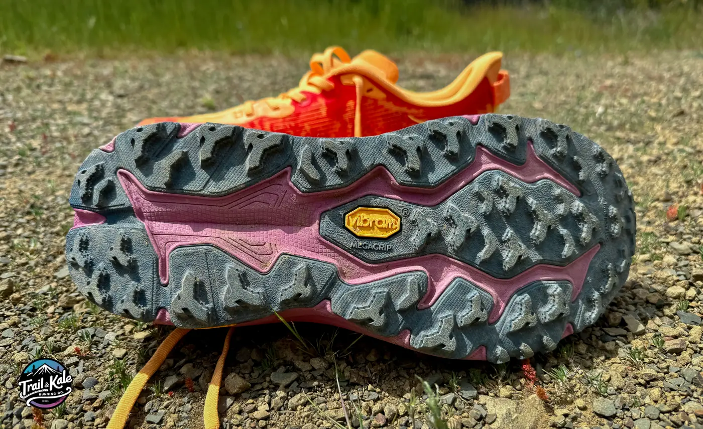 HOKA's us of a Vibram MegaGrip outsole on Speedgoat 6