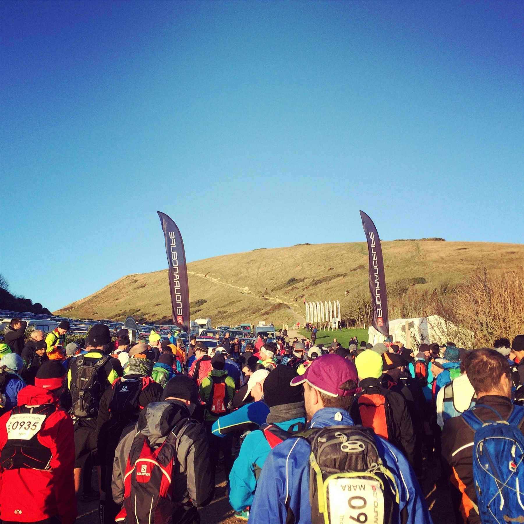 Gathered at the start of CTS Dorset Marathon