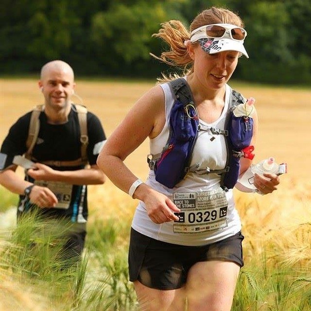 Pro photo running through one of the famous fields along the Ridgeway