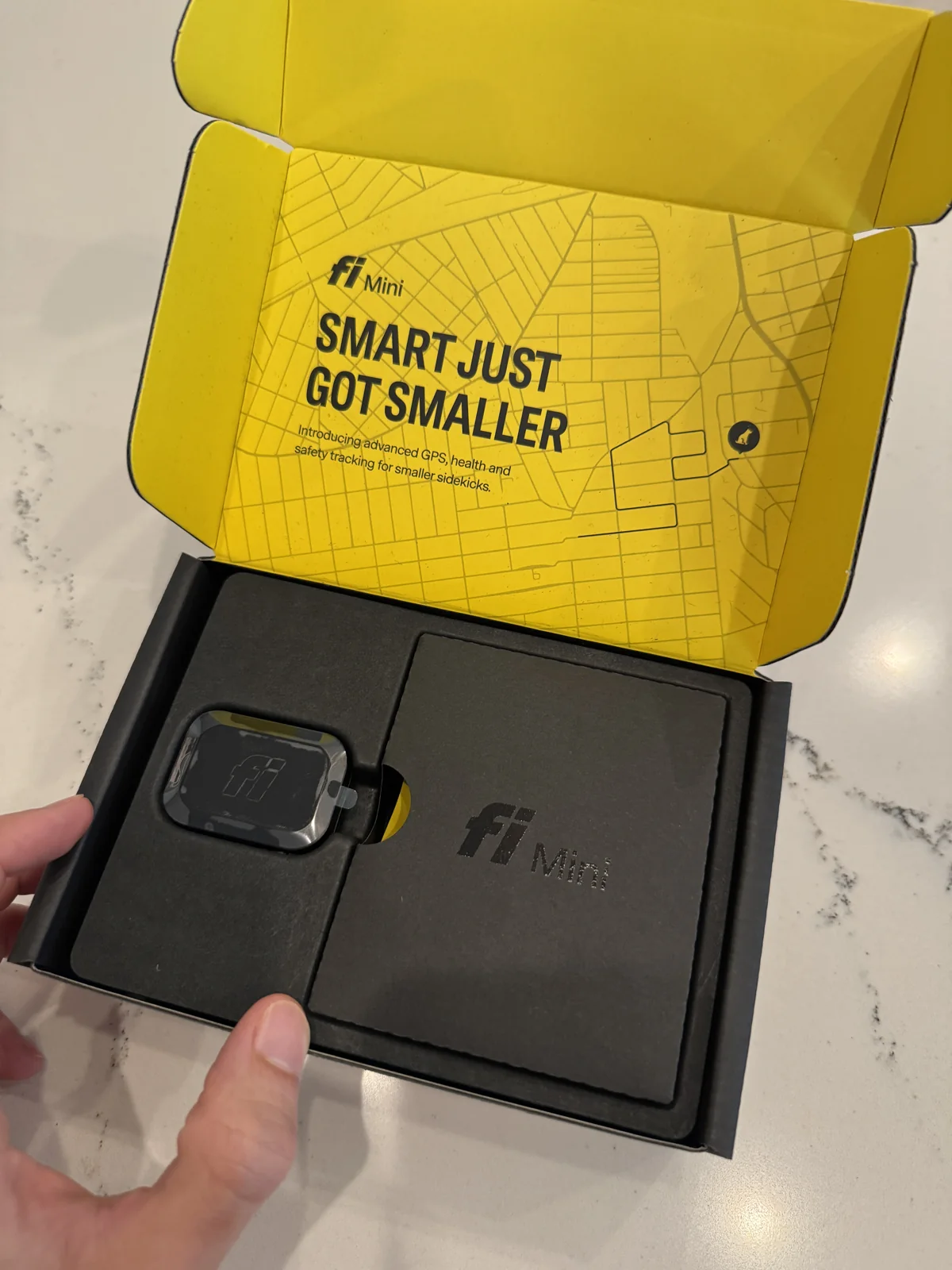 whats in the box: Includes Fi Mini device, accessories, and 1 cable