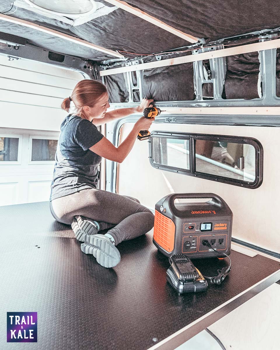 Installing wood panelling in our DIY Sprinter van conversion trail and kale web wm 3