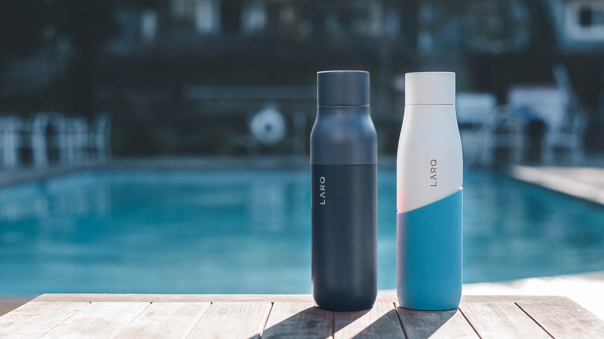 LARQ Bottle comparison trail and kale