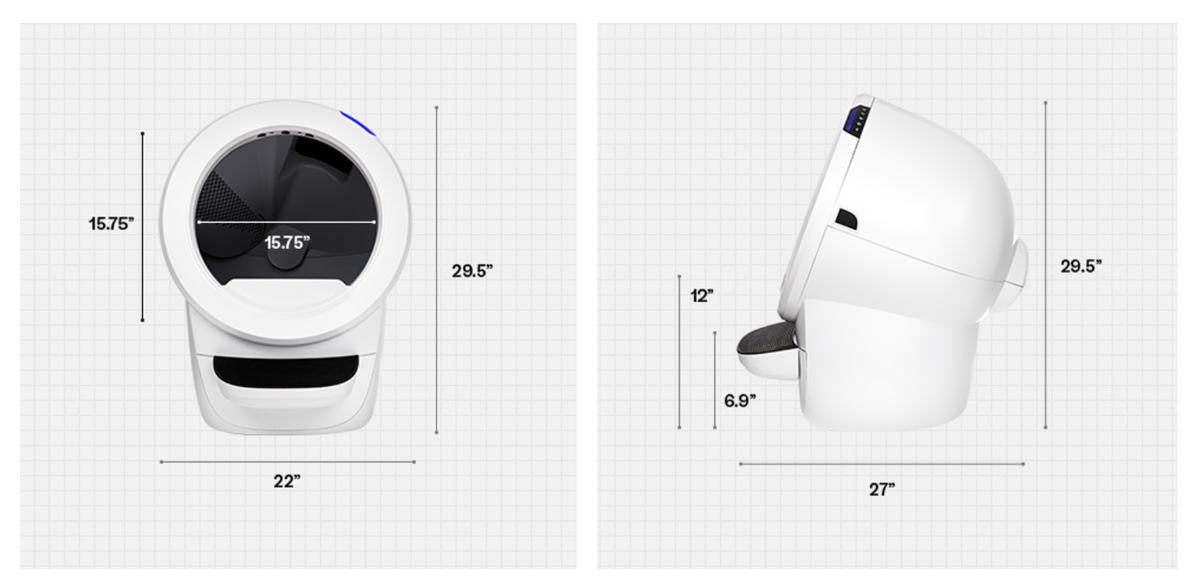 Dimensions of the Litter-Robot 4