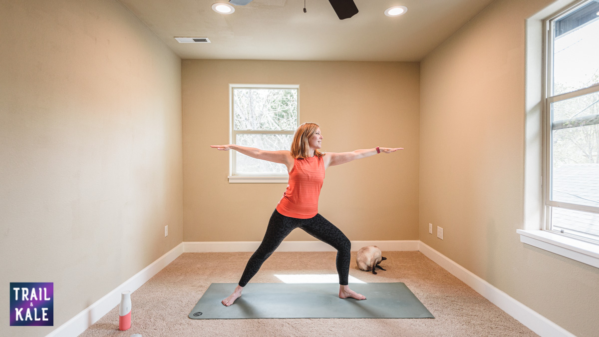Lululemon Easy Yoga Stretches For Runners trail and kale Warrior 2 Pose