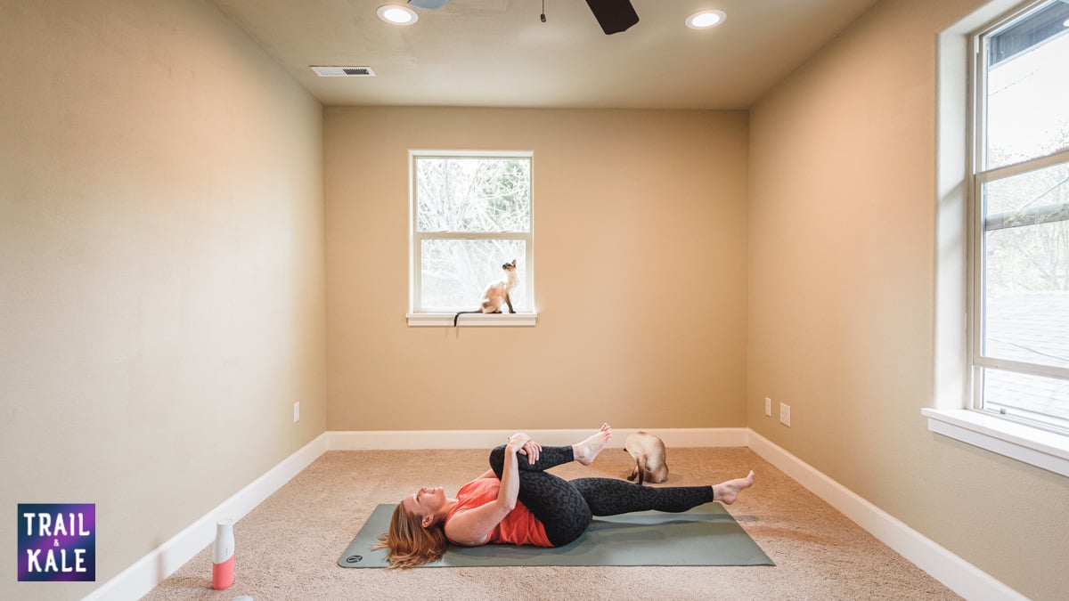 Lululemon Easy Yoga Stretches For Runners trail and kale knees to chest