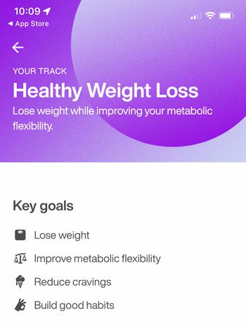 I set up my profile in the Lumen App to focus on achieving healthy weight loss