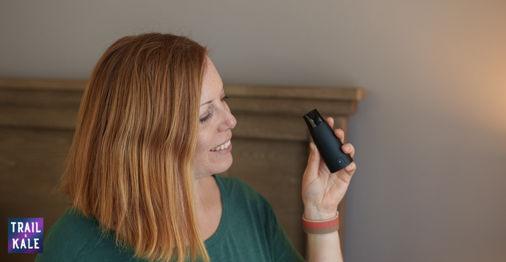 Me with the Lumen metabolism tracker - isn't it cute?!