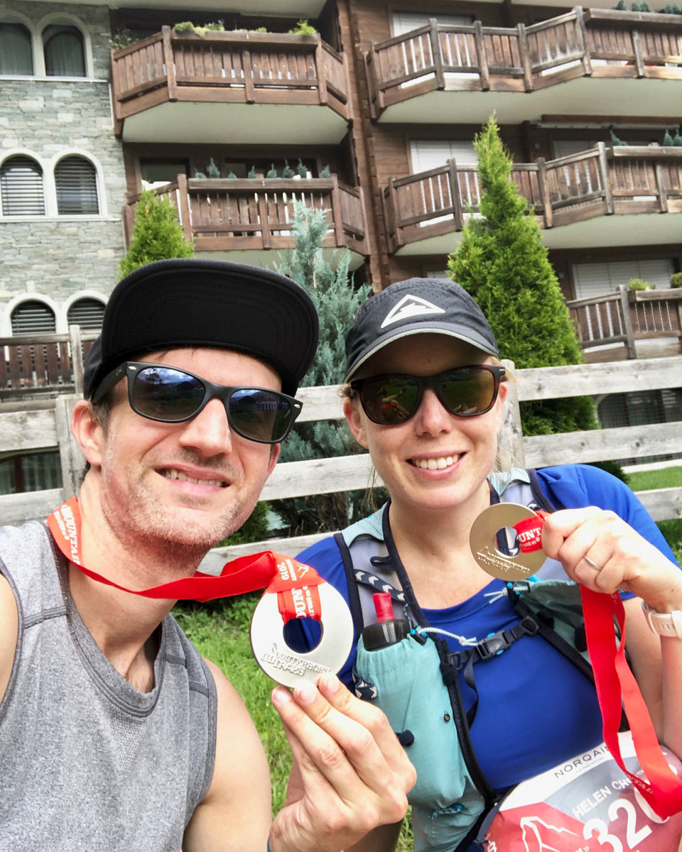 Matterhorn Ultraks 30k Alastair and Helen medal photo Trail Kale