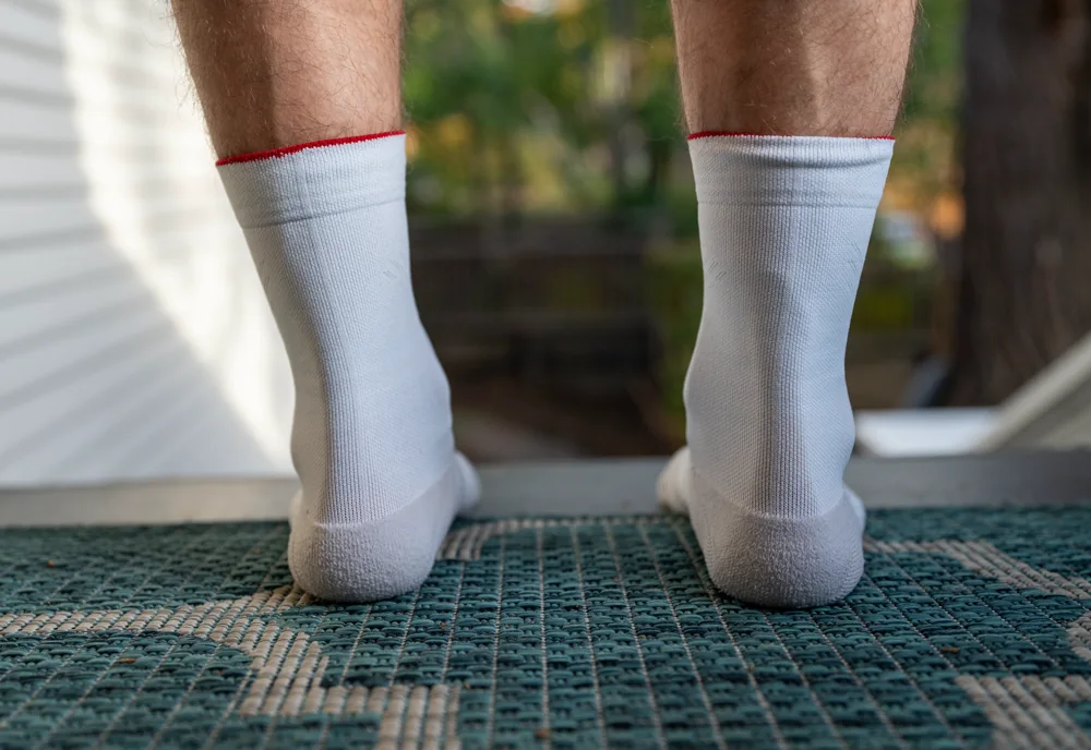 Near Earth socks have a proper anatomical fit with compression, and cushioning in the right places