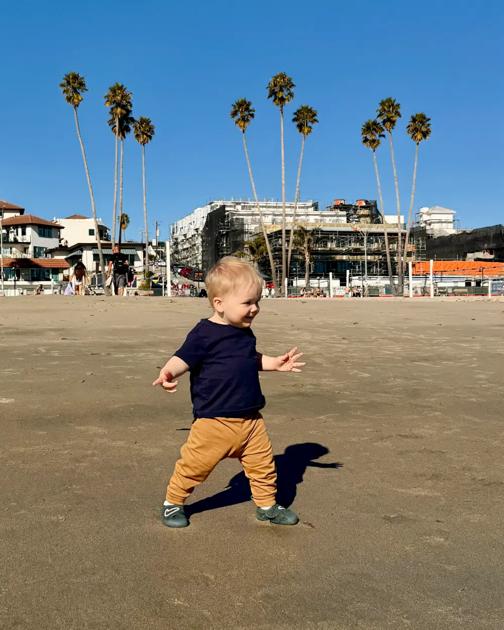 walking on the beach in Santa Cruz