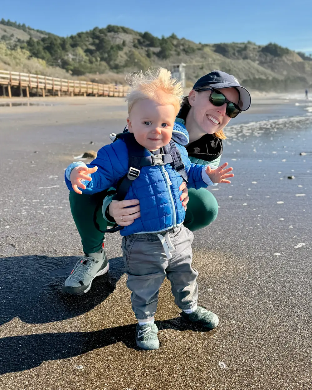 Nike Swoosh 1 review - with my mum at Stinson Beach