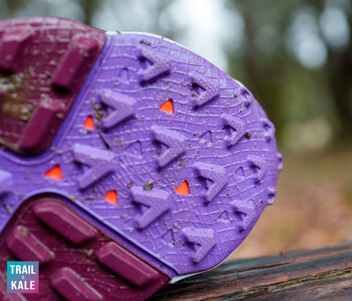 Grippy front lugs for traction when running uphill