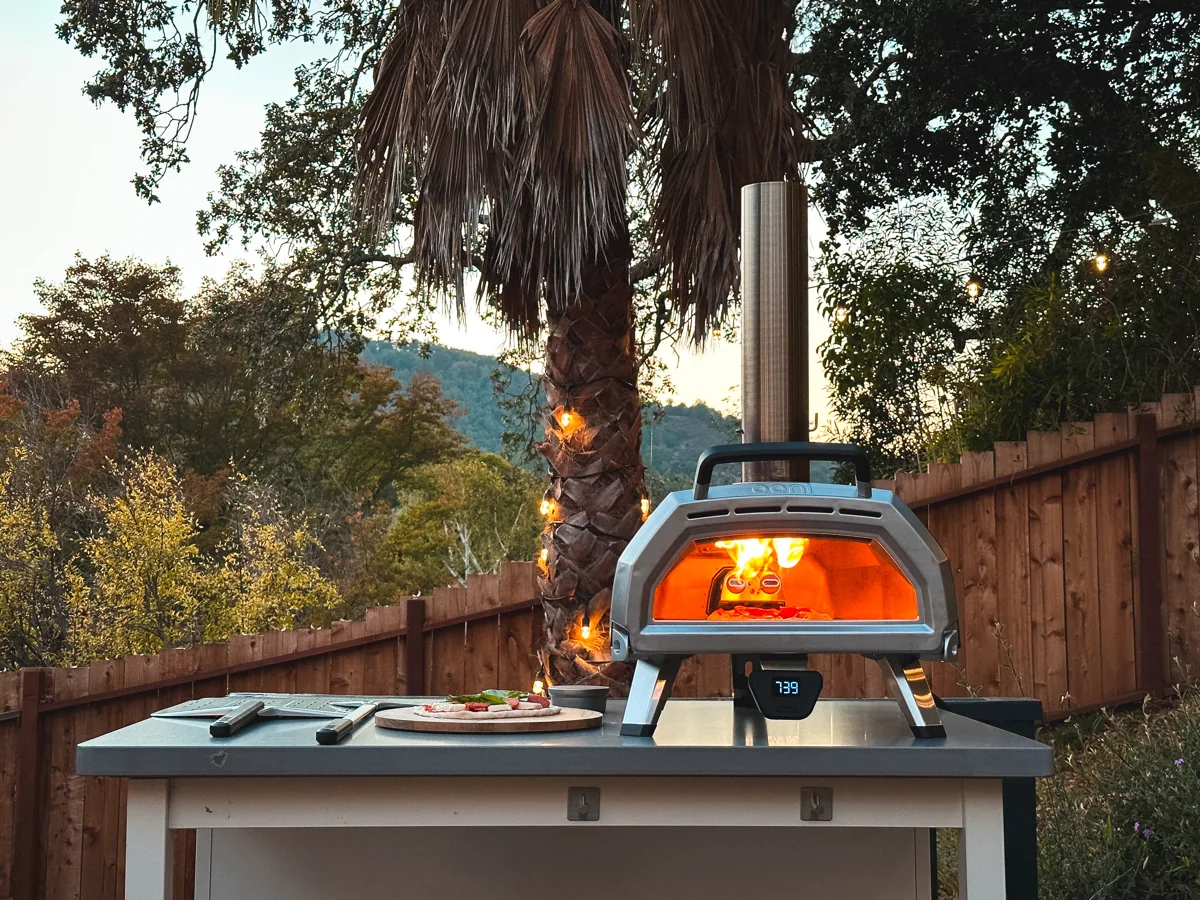 Our outdoor space looks awesome with this wood-fired oven pizza (dual fuel actually)