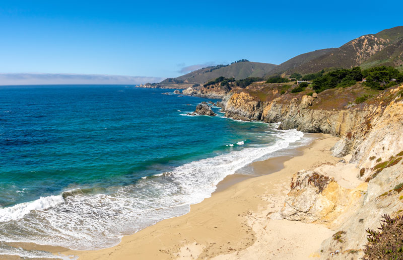 pacific coast highway southern end big sur california near bixby bridge best california coast road trip