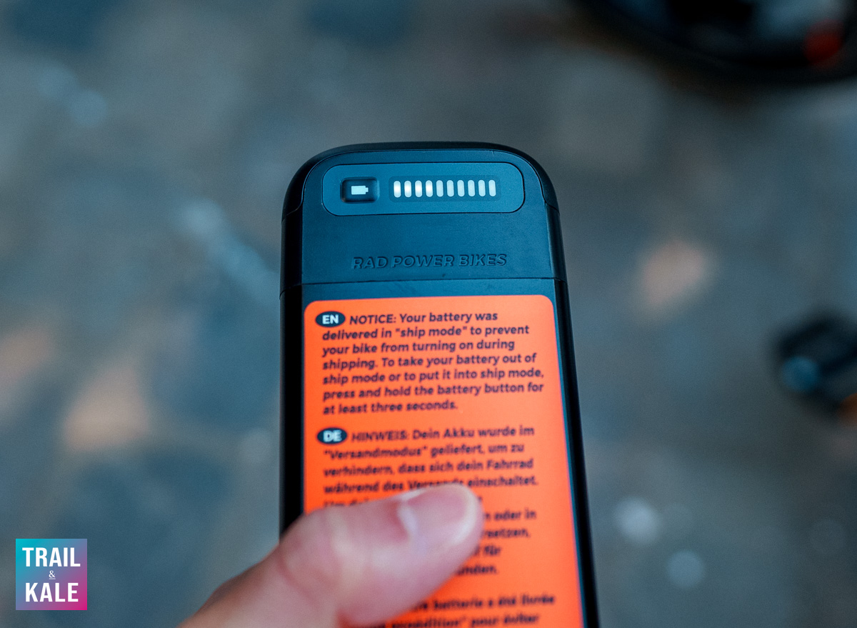 the battery has a very handy charge level indicator on it