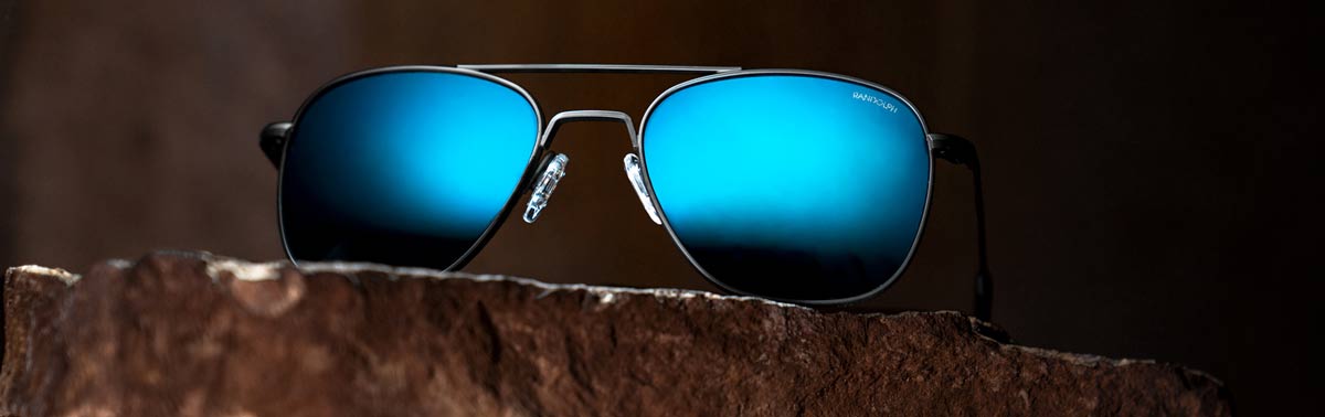 randolph aviator matte black with polarized cobalt lenses trail and kale 2