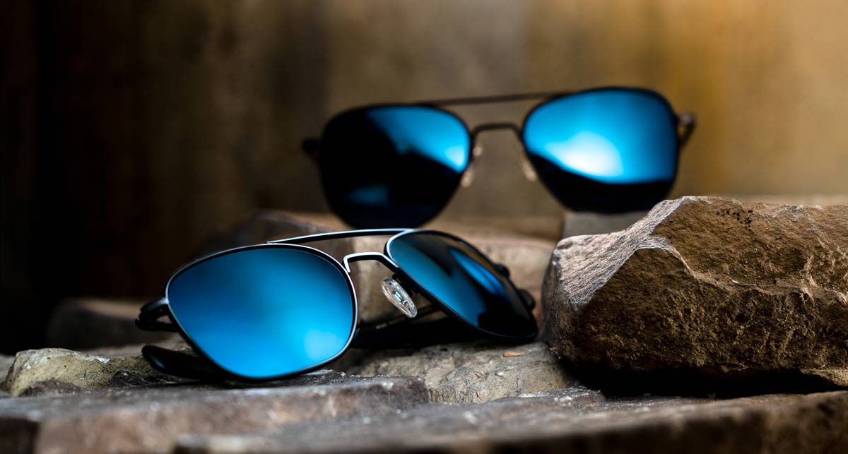 randolph aviator matte black with polarized cobalt lenses trail and kale 6
