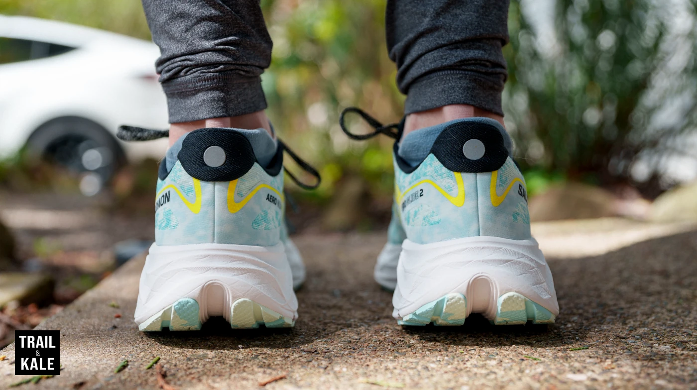 Close up of the Salomon Aero Glide 2's heels