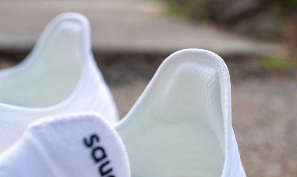 padding at the heel counter helps with comfort and heel lock