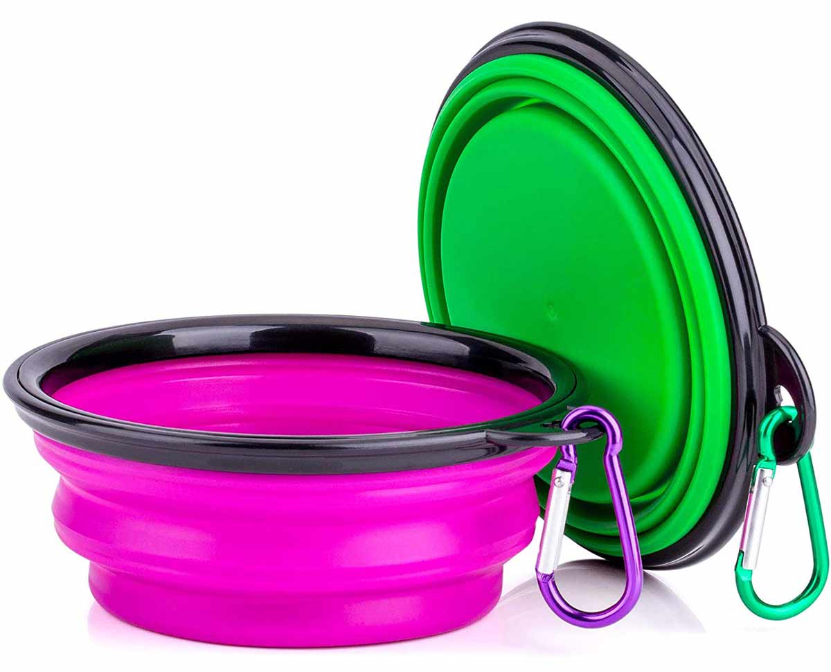 Silicone Dog Water Bowl Adventure Pup Essentials Trail and Kale