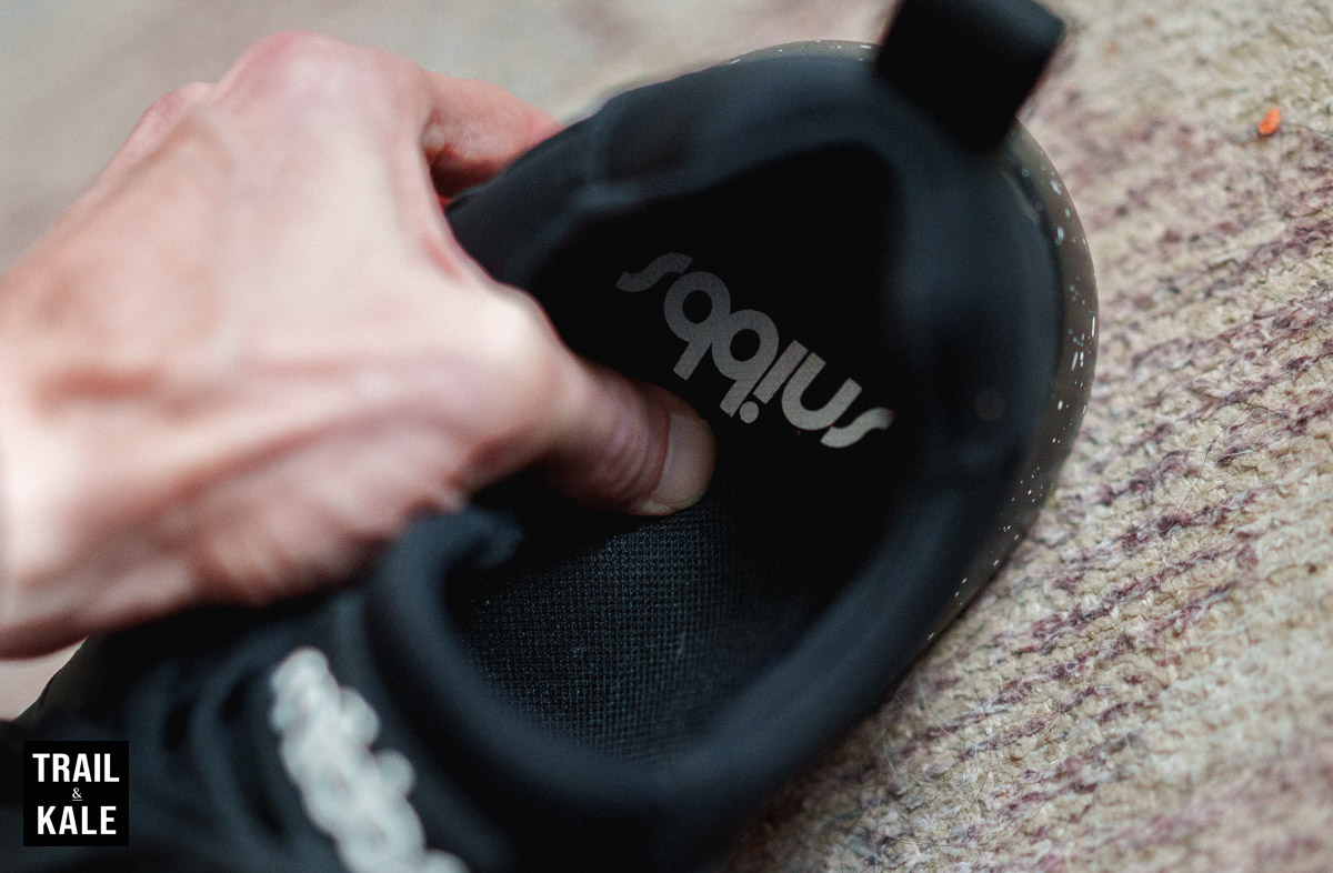 The insole in Snibbs shoes is so well cushioned, just look how my thumb sinks into it when pressure is applied.