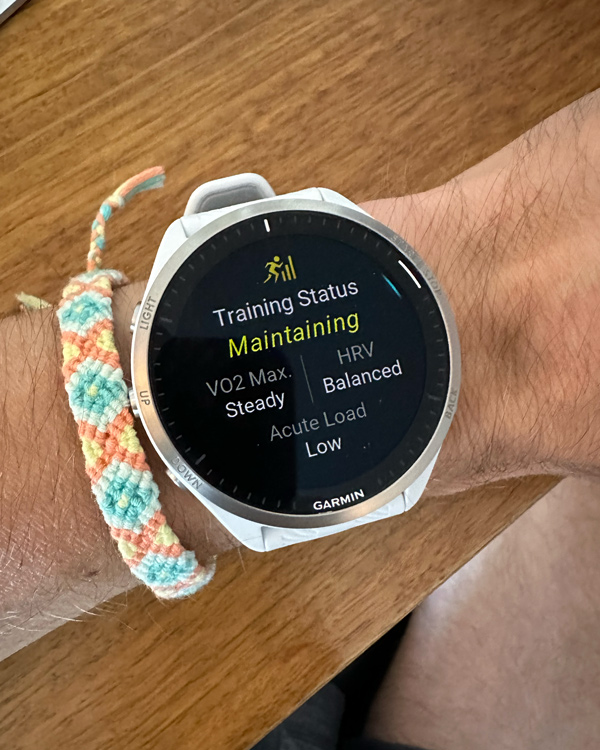 Training status on Garmin watch