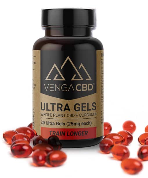 Venga CBD Ultra Gels product trail and kale