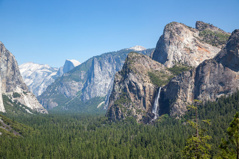 waterfall yosemite summer s day