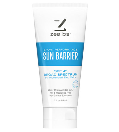 Zealios Sun Barrier SPF 45 Sport Sunscreen for Running