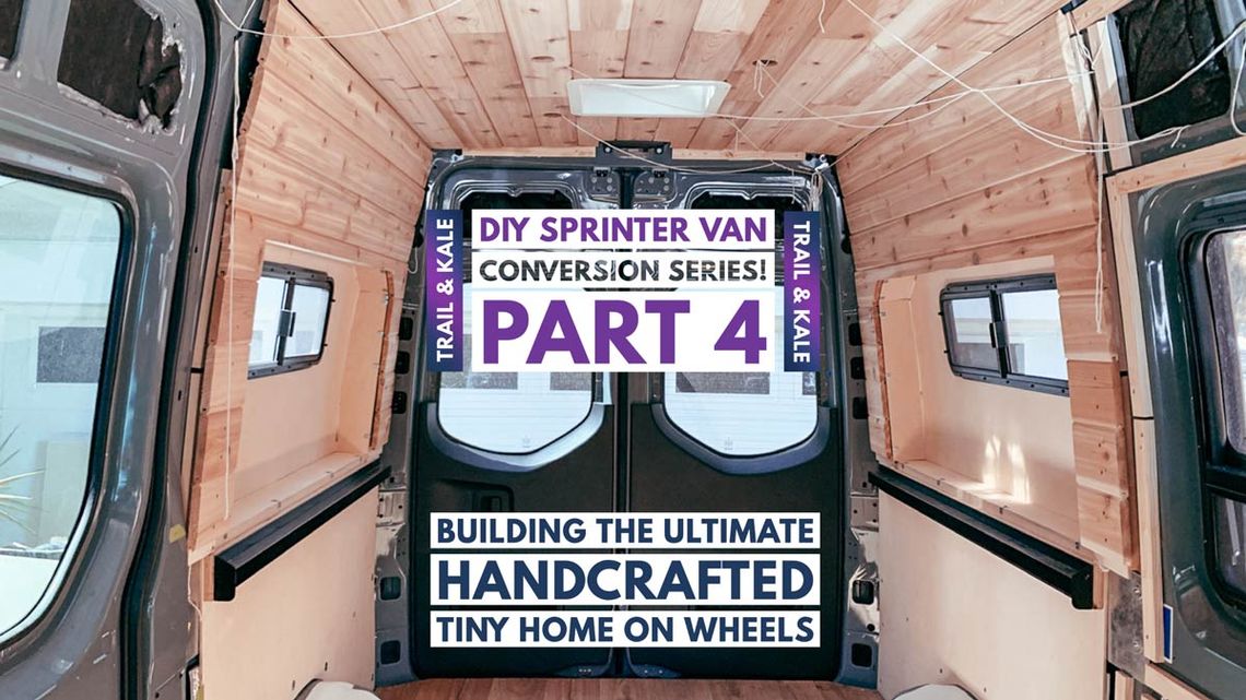 Installing wood paneling in our Sprinter van Sprinter Van Conversion Part 4 Trail Kale